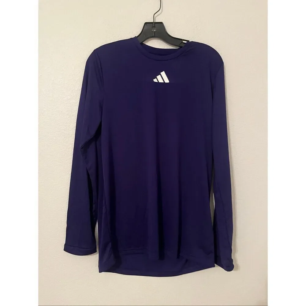 Adidas Pre Game Long Sleeve T-Shirt Purple  NEW NWT